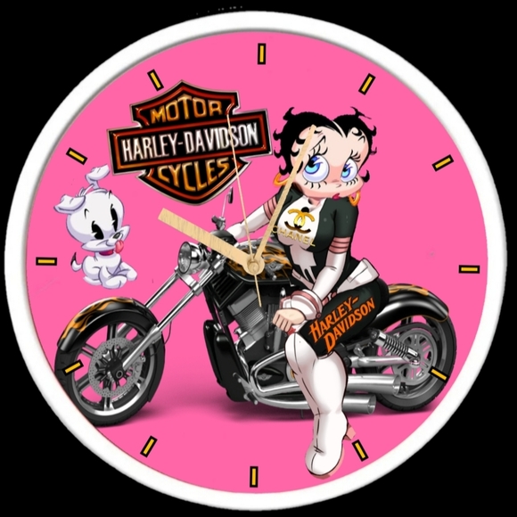 Betty Boop Harley Davidson clock - Picture 3 of 4